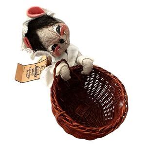 Annalee Mobilitee Vintage Mouse Pilgrim Basket With Tags 3074